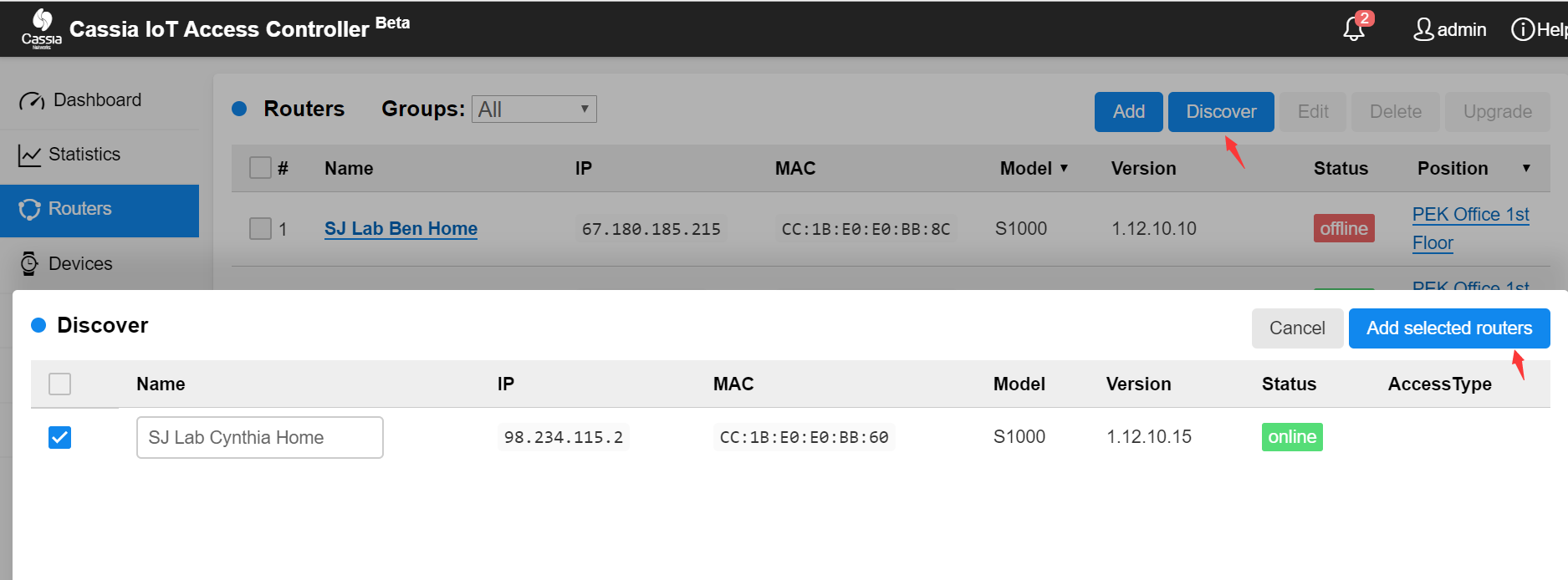 Discover your router and add it into the AC